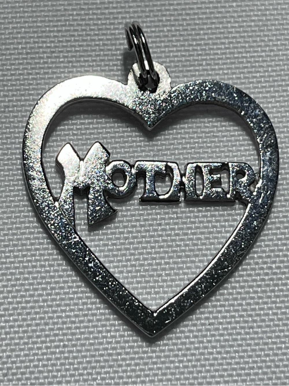 Sterling Silver Heart 'MOTHER' Charm Pendant Necklace Accent
Stamped